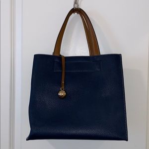Navy and Brown Bag